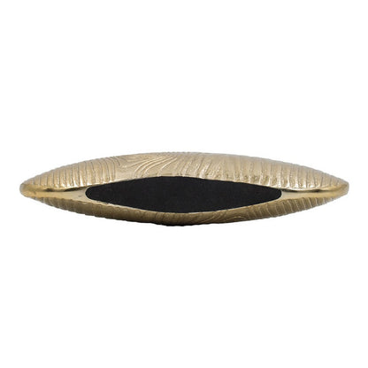 Judah Oval Disc Vase, Carved Timber-Like Texture