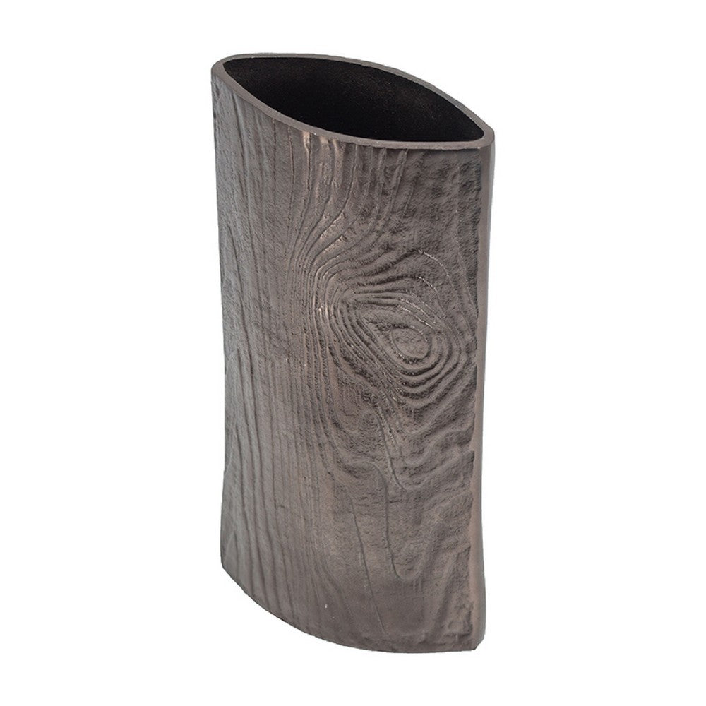 Faye Timber-Eye Decorative Vase, Wood-Grain Texture