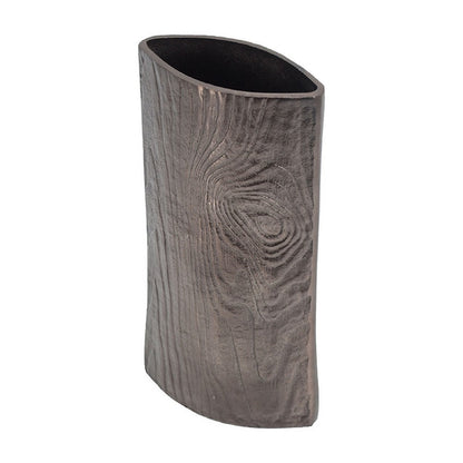 Faye Timber-Eye Decorative Vase, Wood-Grain Texture