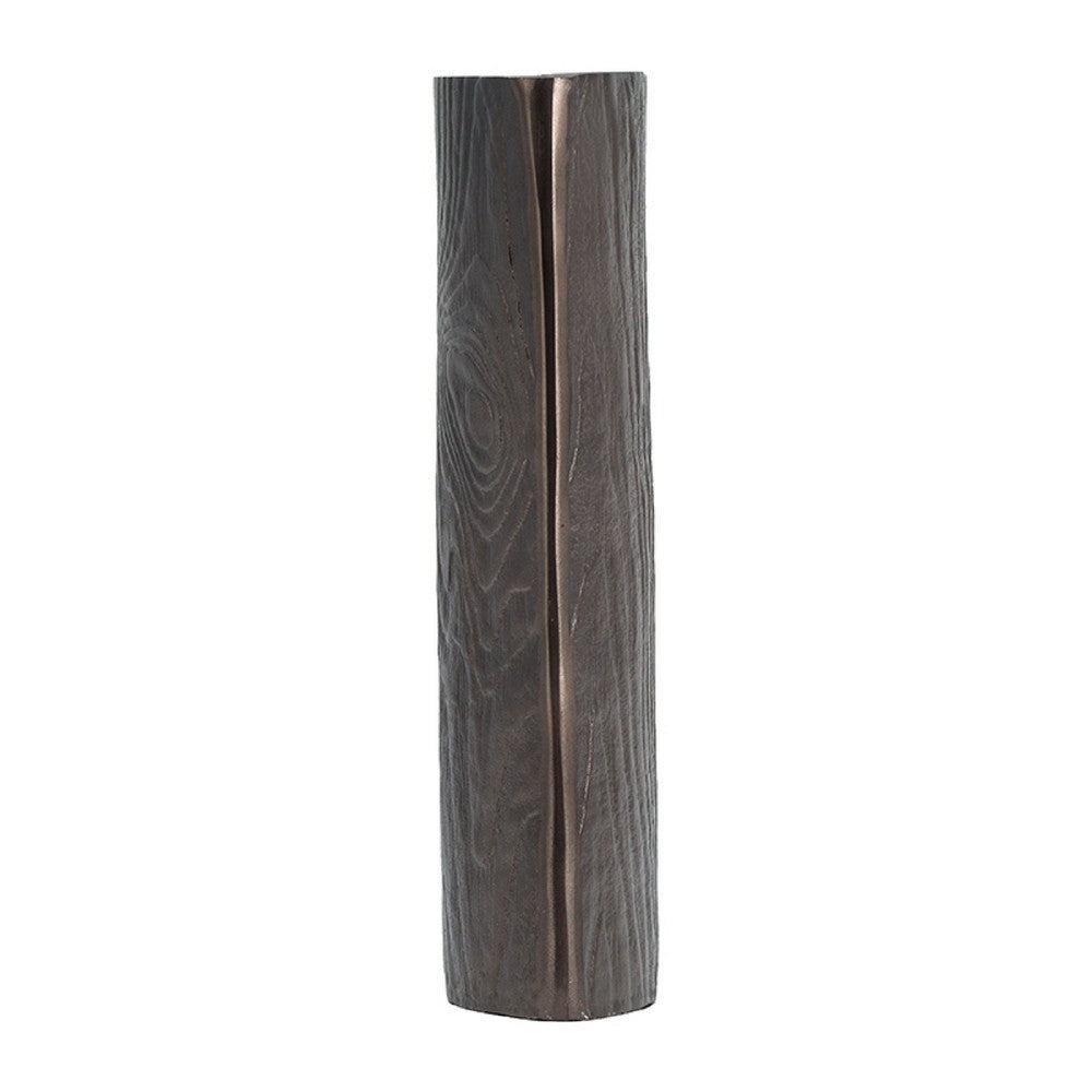 Faye Timber-Eye Decorative Vase, Wood-Grain Texture