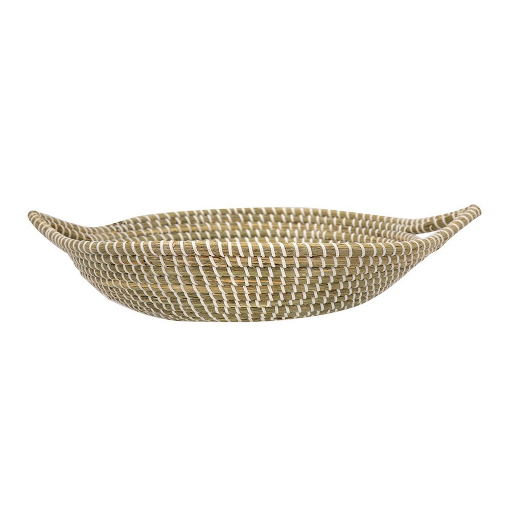Jea Farmhouse Decor Bowl, 17 Inch Natural Brown Seagrass Cord Woven