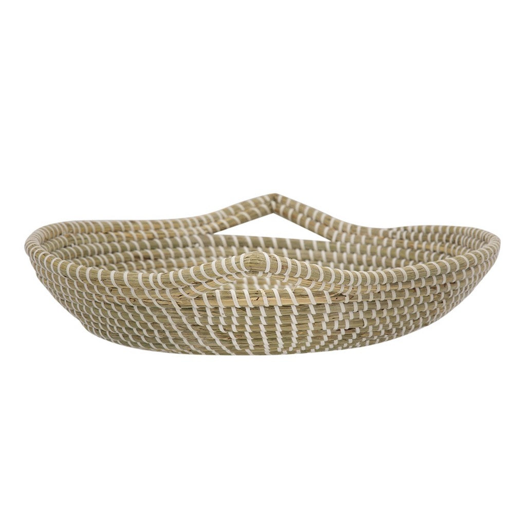 Jea Farmhouse Decor Bowl, 17 Inch Natural Brown Seagrass Cord Woven