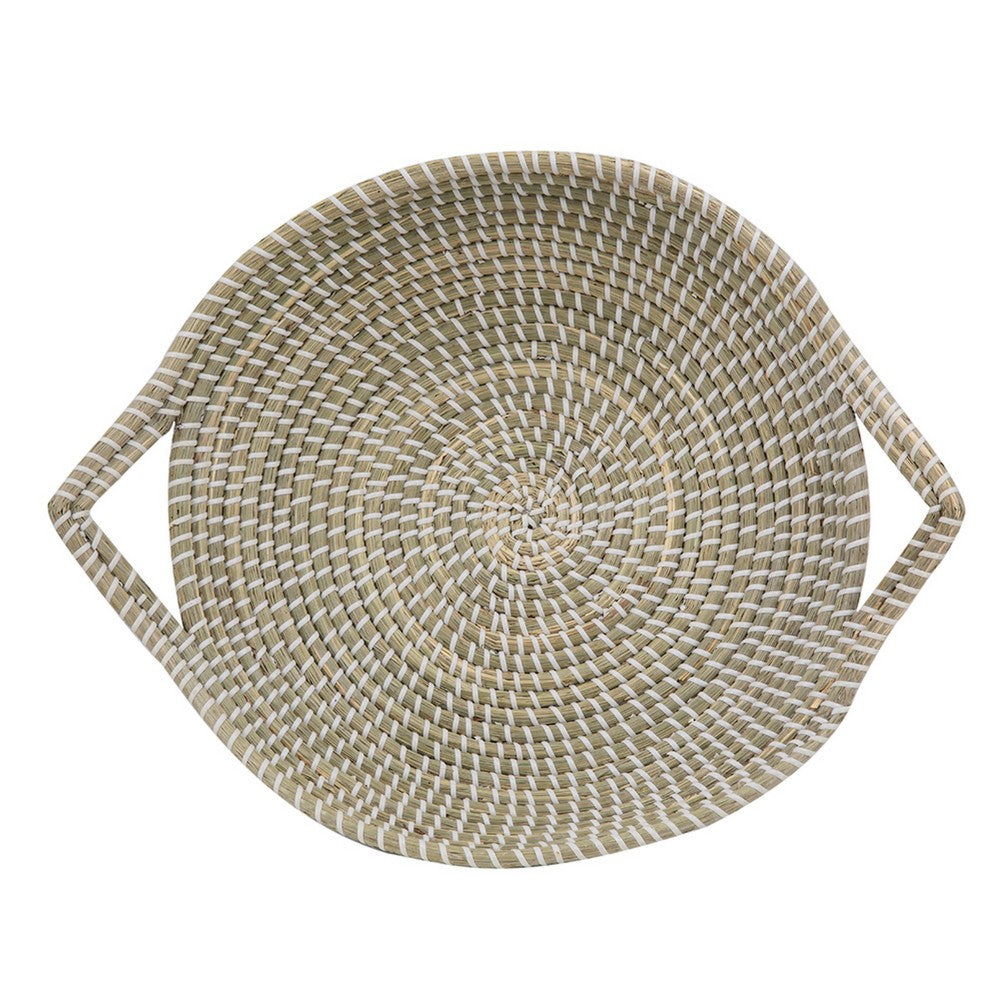 Jea Farmhouse Decor Bowl, 17 Inch Natural Brown Seagrass Cord Woven
