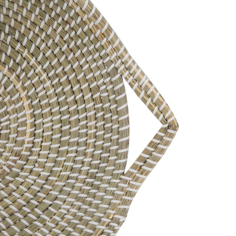 Jea Farmhouse Decor Bowl, 17 Inch Natural Brown Seagrass Cord Woven