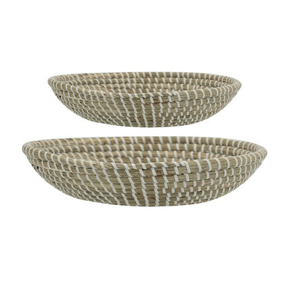 Jea Nesting Storage Bowls Set of 2, Natural Brown Seagrass Cord Woven