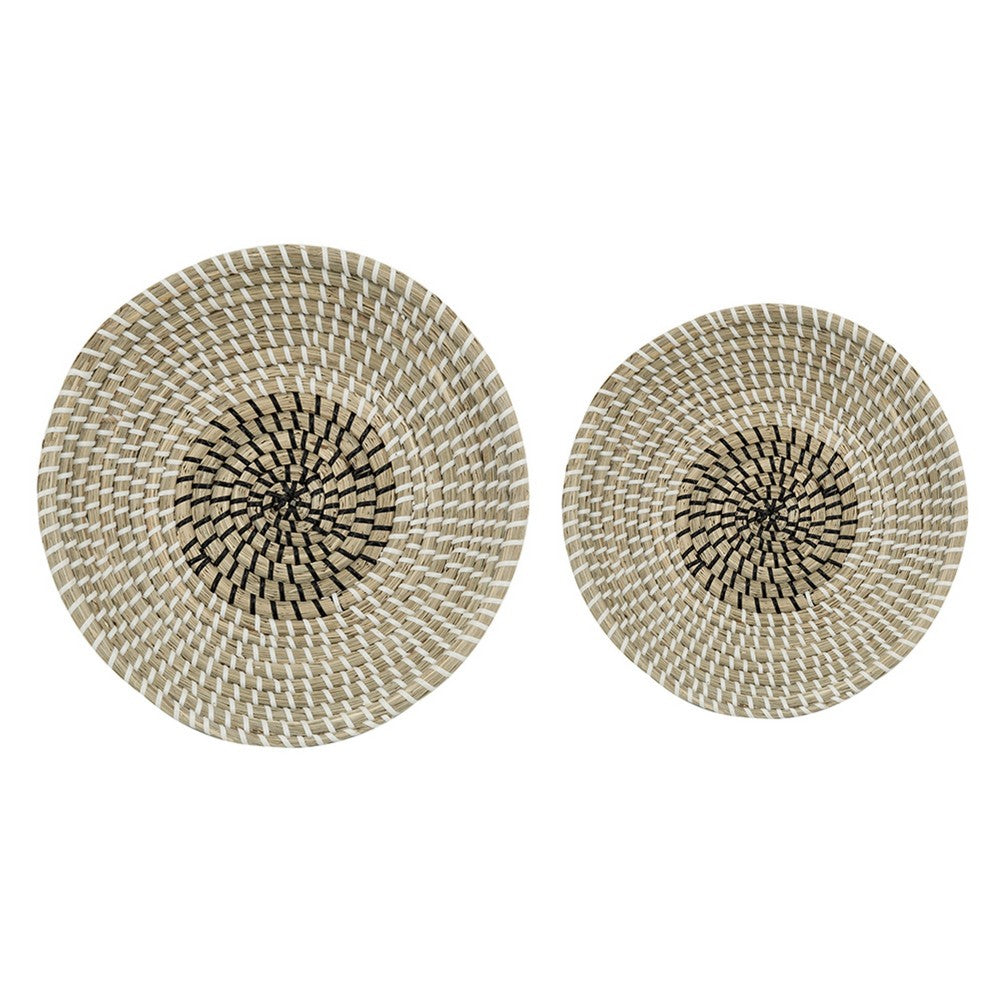 Jea Nesting Storage Bowls Set of 2, Natural Brown Seagrass Cord Woven