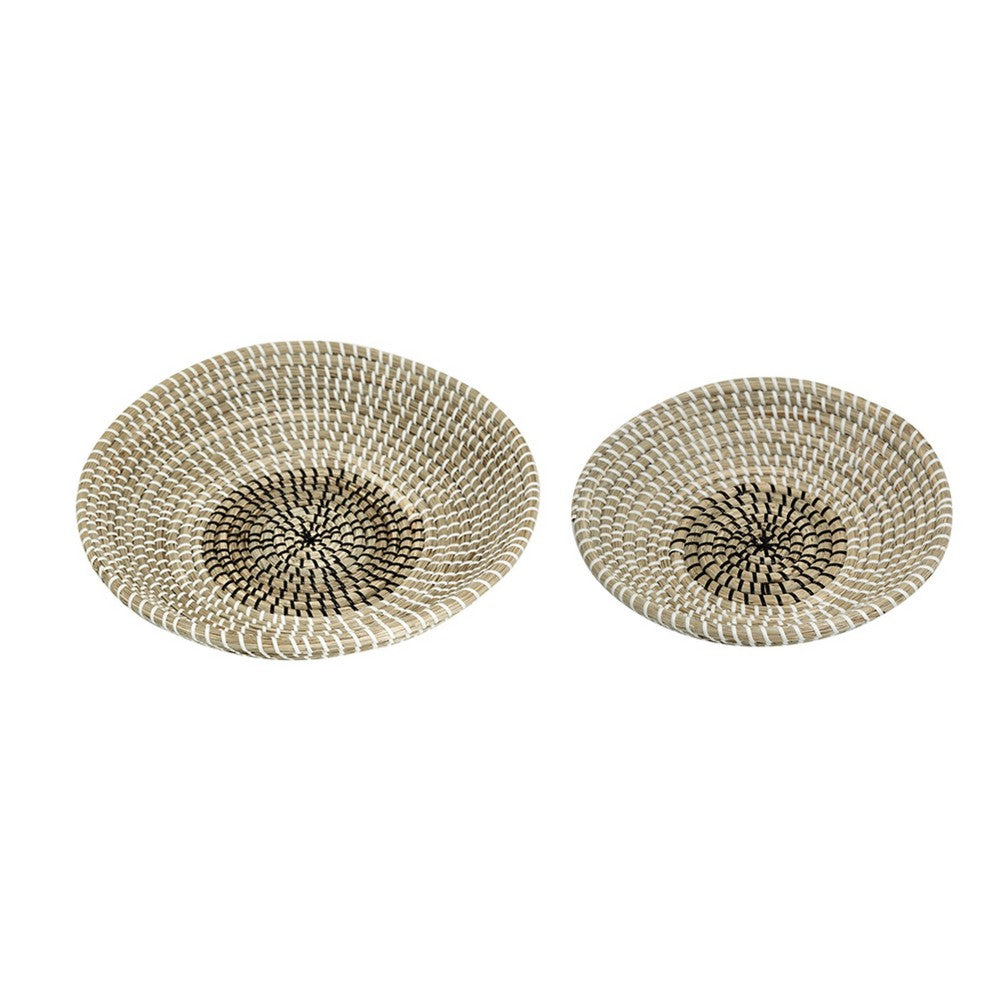 Jea Nesting Storage Bowls Set of 2, Natural Brown Seagrass Cord Woven