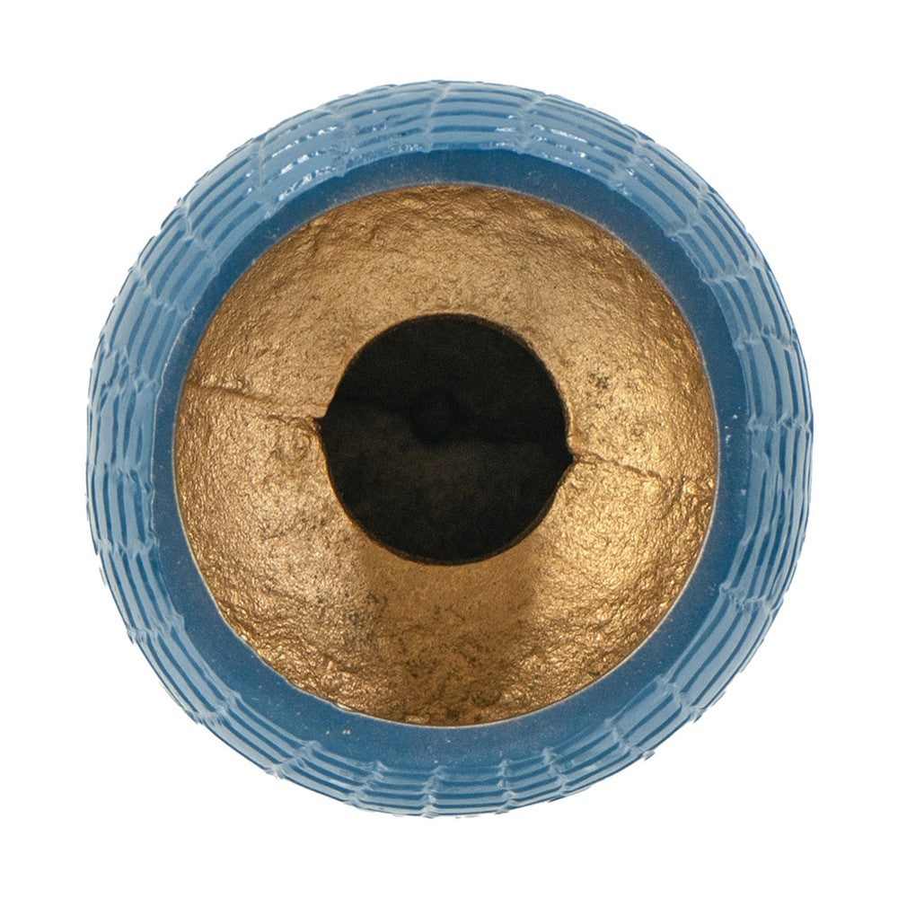 Dany Vase, Crocodile Texture, Watertight Base, 10 Inch Blue Aluminum