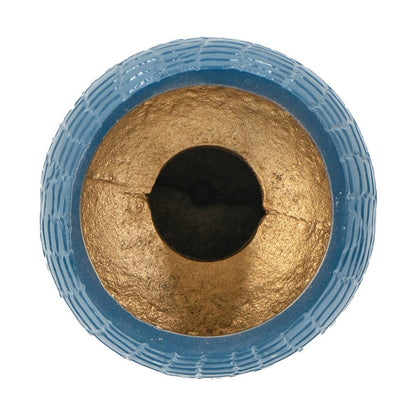 Dany Vase, Crocodile Texture, Watertight Base, 10 Inch Blue Aluminum