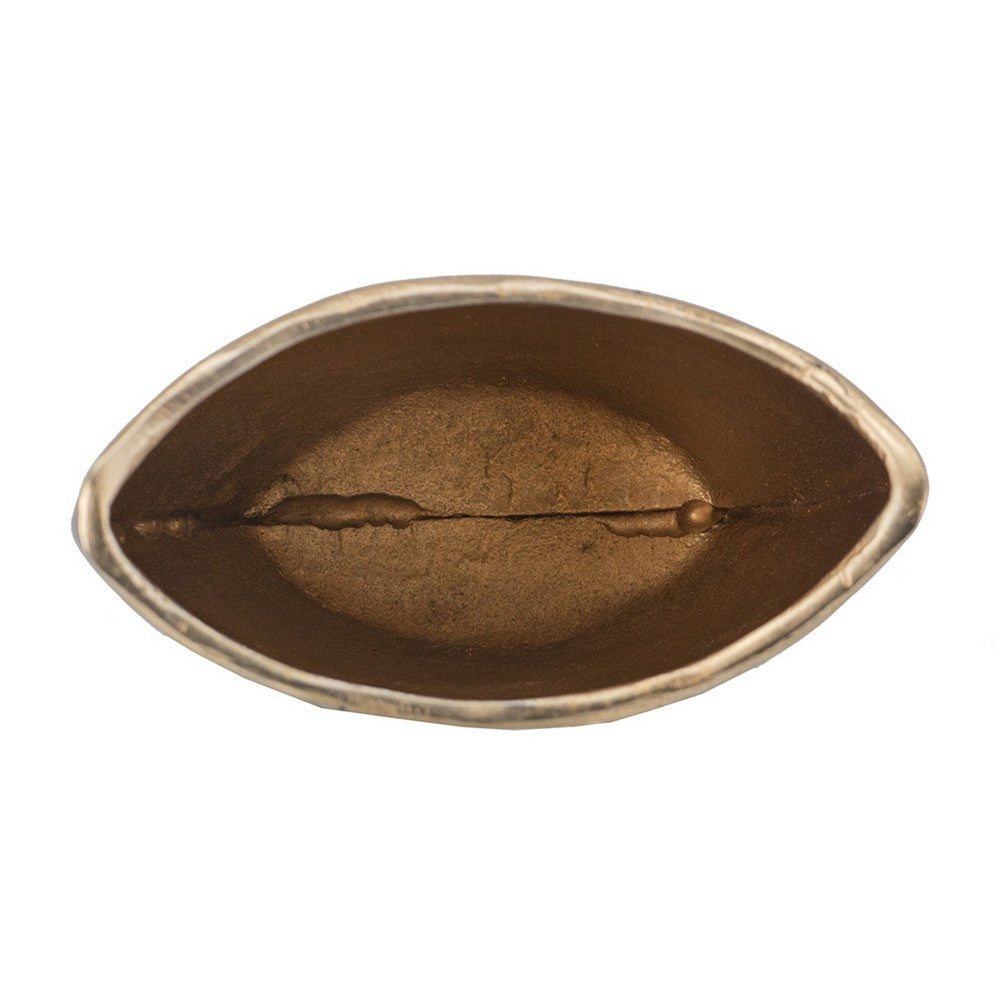 Decorative Oval Vase, Live Edge Curved Gold Rim