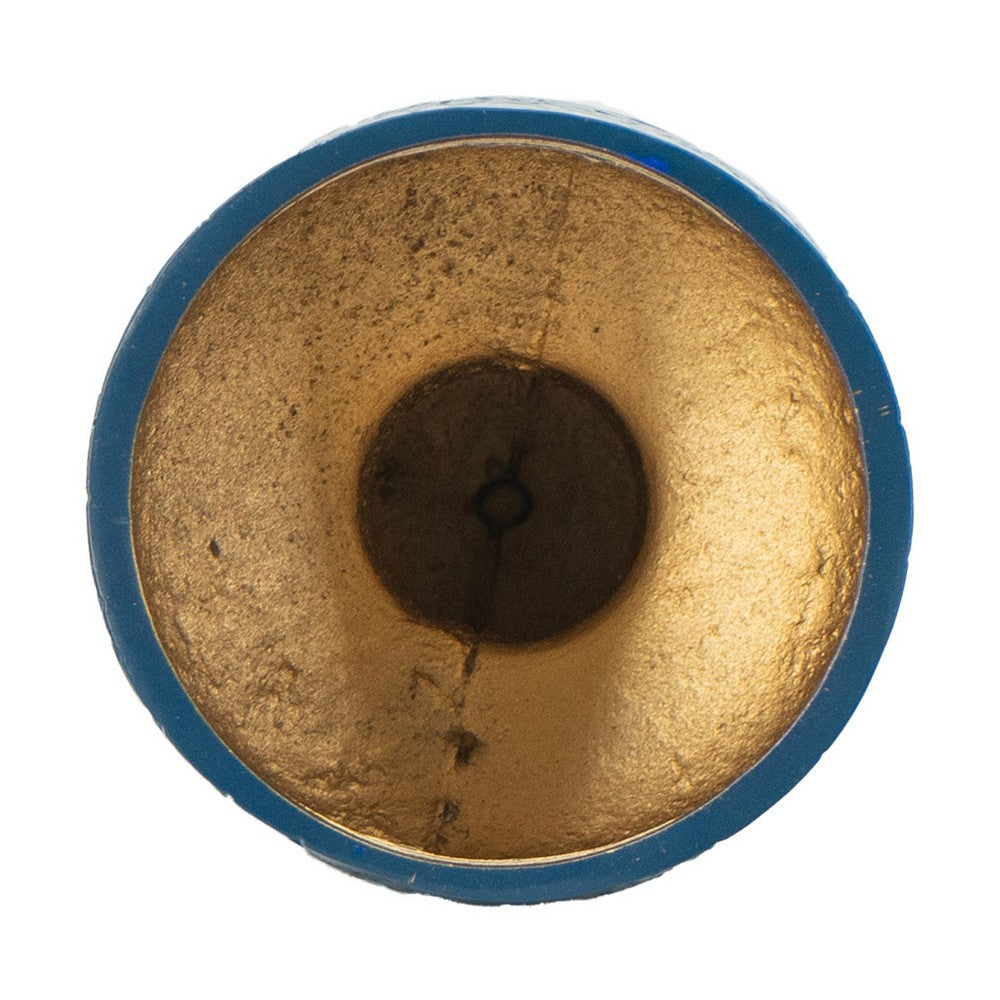 Dany Vase, Crocodile Texture, Watertight Base, 8 Inch Blue Aluminum