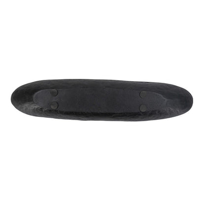Decorative Bowl, 16 Inch Long Oval Shape, Luxe Black and Gold Aluminum