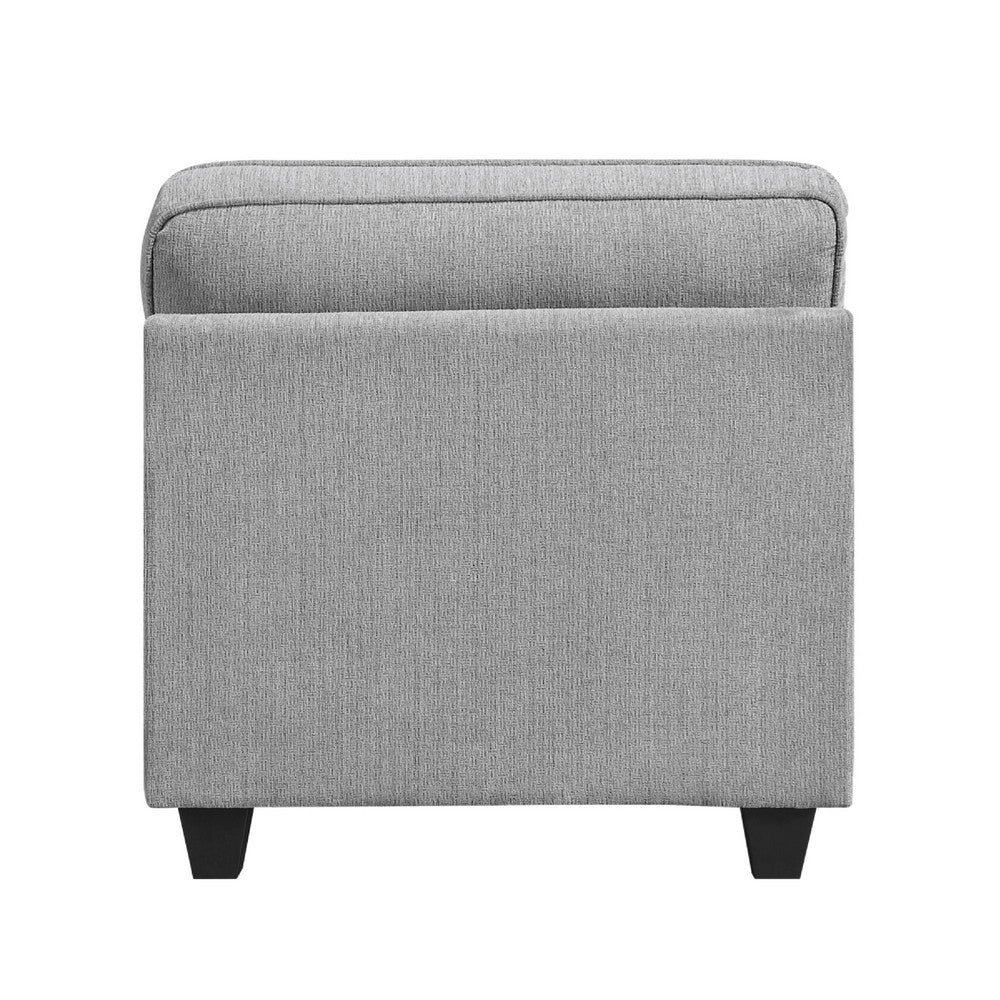 Beny Accent Chair w Pillow, Track Arms, Foam Fill Gray Chenille, Black