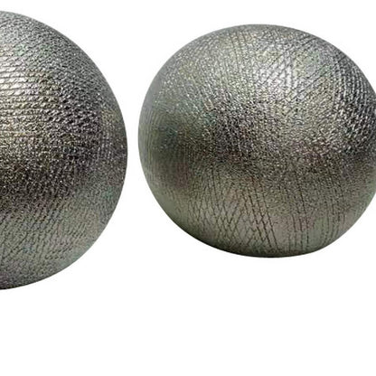 Decorative Ball Orb Set of 3, Cross-Hatched Texture