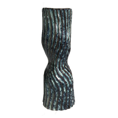 Decorative Vase, Fluted Hourglass Shape