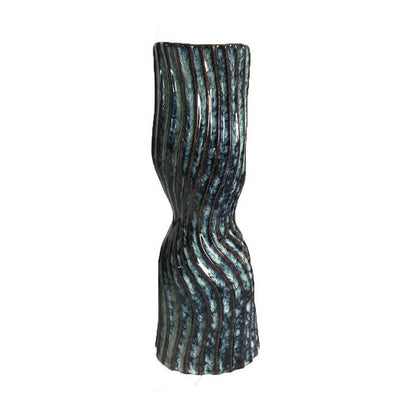 Decorative Vase, Fluted Hourglass Shape