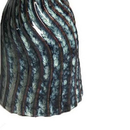 Decorative Vase, Fluted Hourglass Shape