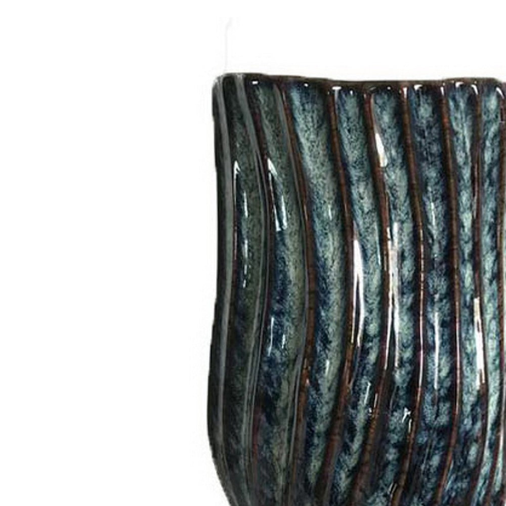 Decorative Vase, Fluted Hourglass Shape