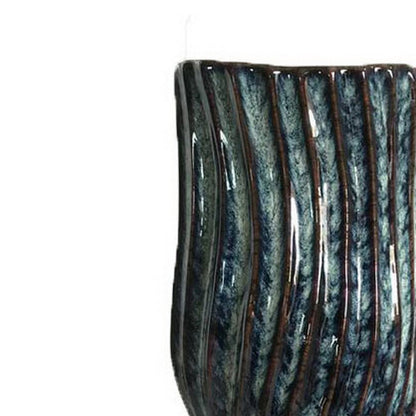 Decorative Vase, Fluted Hourglass Shape