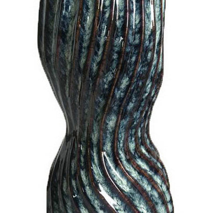 Decorative Vase, Fluted Hourglass Shape
