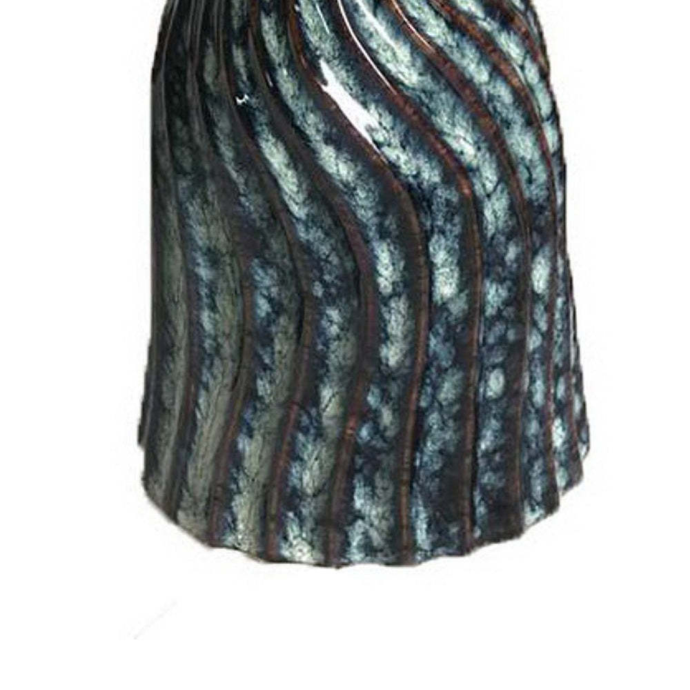 Decorative Vase, Fluted Hourglass Shape