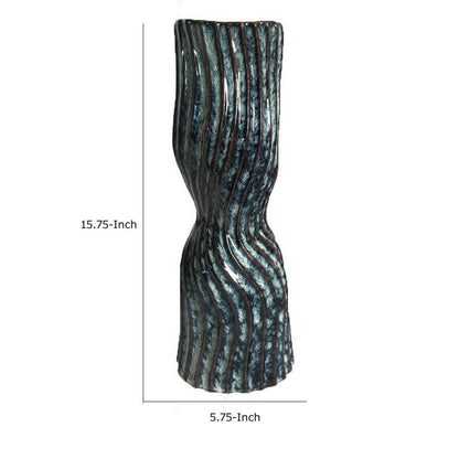 Decorative Vase, Fluted Hourglass Shape