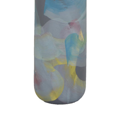 Riya Decorative Vase, Abstract Watercolor Art, Blue Ceramic 21 Inch
