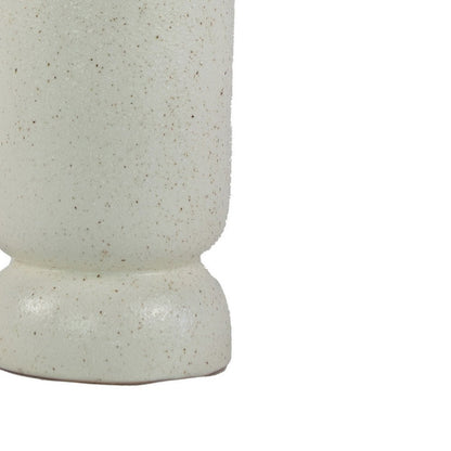 Dere Capsule Vase, Lug Handles, Pedestal, Matte White Ceramic 16 Inch
