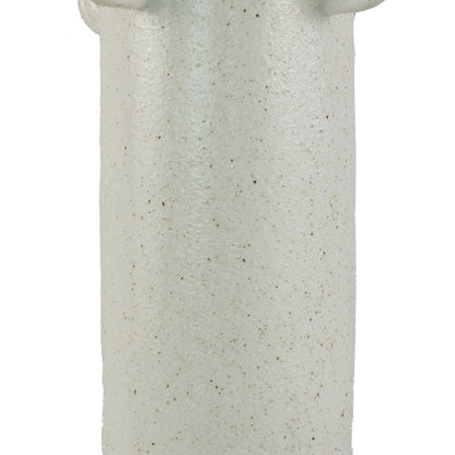 Dere Capsule Vase, Lug Handles, Pedestal, Matte White Ceramic 16 Inch