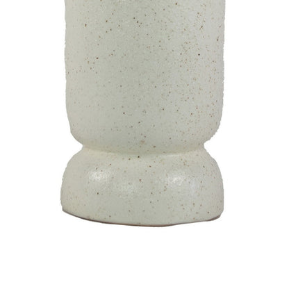 Dere Capsule Vase, Lug Handles, Pedestal, Matte White Ceramic 16 Inch