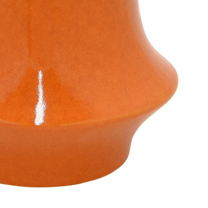 Seny Decorative Vase, Narrow Neck, Flared Base, Orange Ceramic 9 Inch
