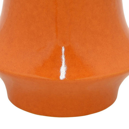 Seny Decorative Vase, Narrow Neck, Flared Base, Orange Ceramic 9 Inch