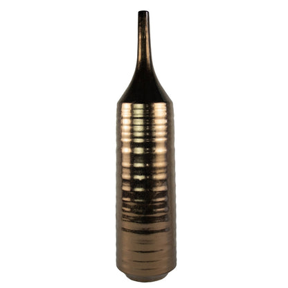 Decorative Vase, Bottle Shape, Horizontal Ridges