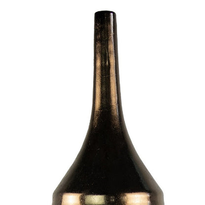 Decorative Vase, Bottle Shape, Horizontal Ridges