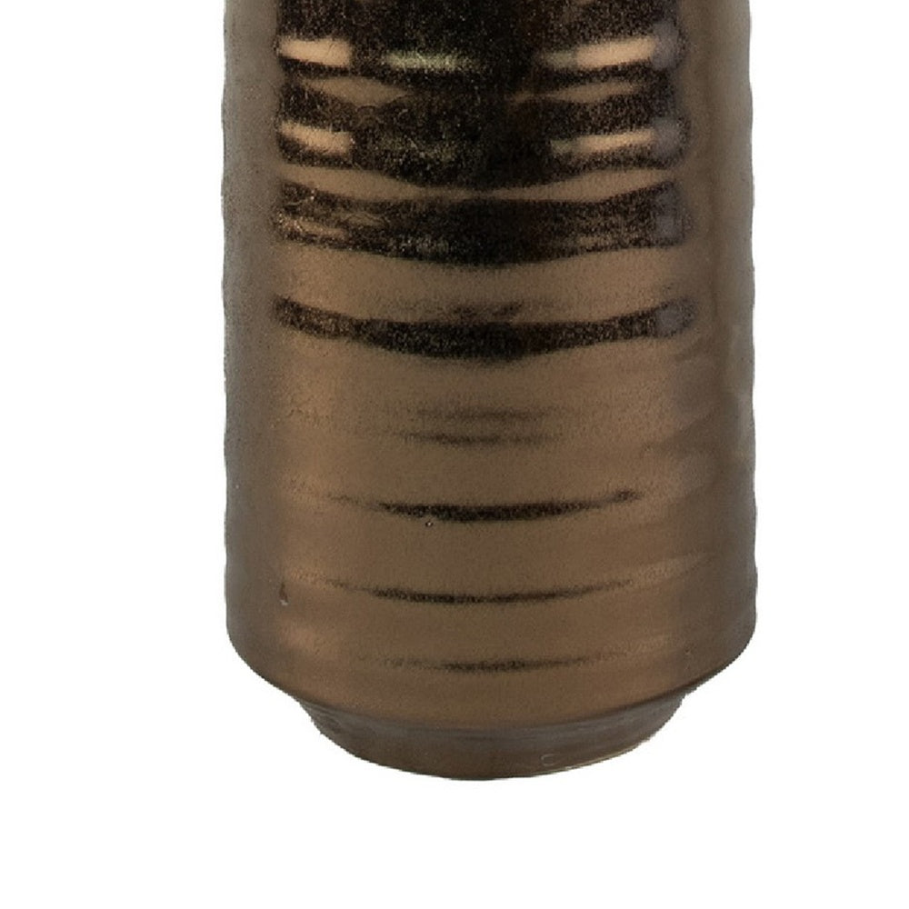 Decorative Vase, Bottle Shape, Horizontal Ridges