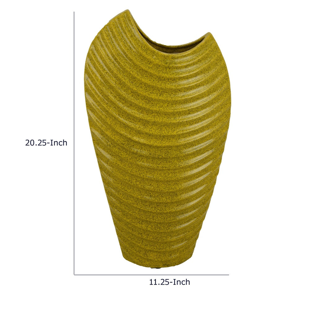 Kathy Decorative Vase with Sculpted Curved Rim