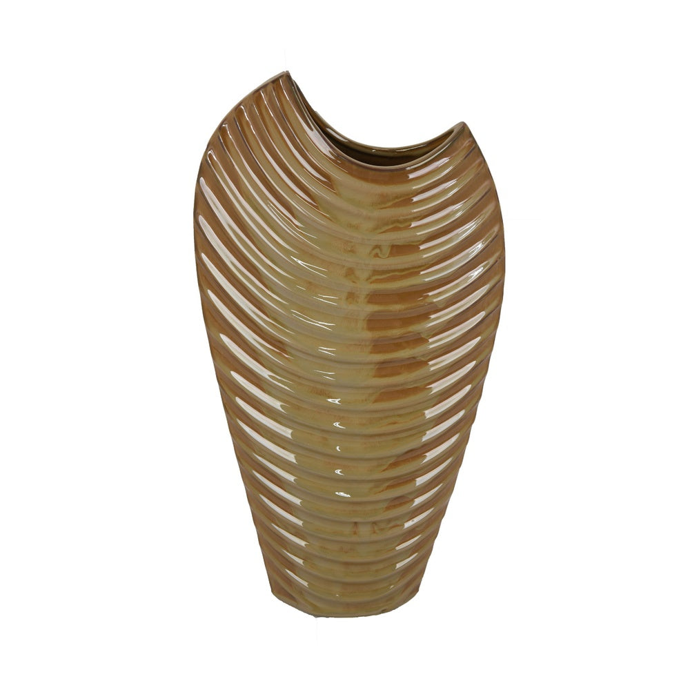 Kathy Decorative Vase with Sculpted Curved Rim
