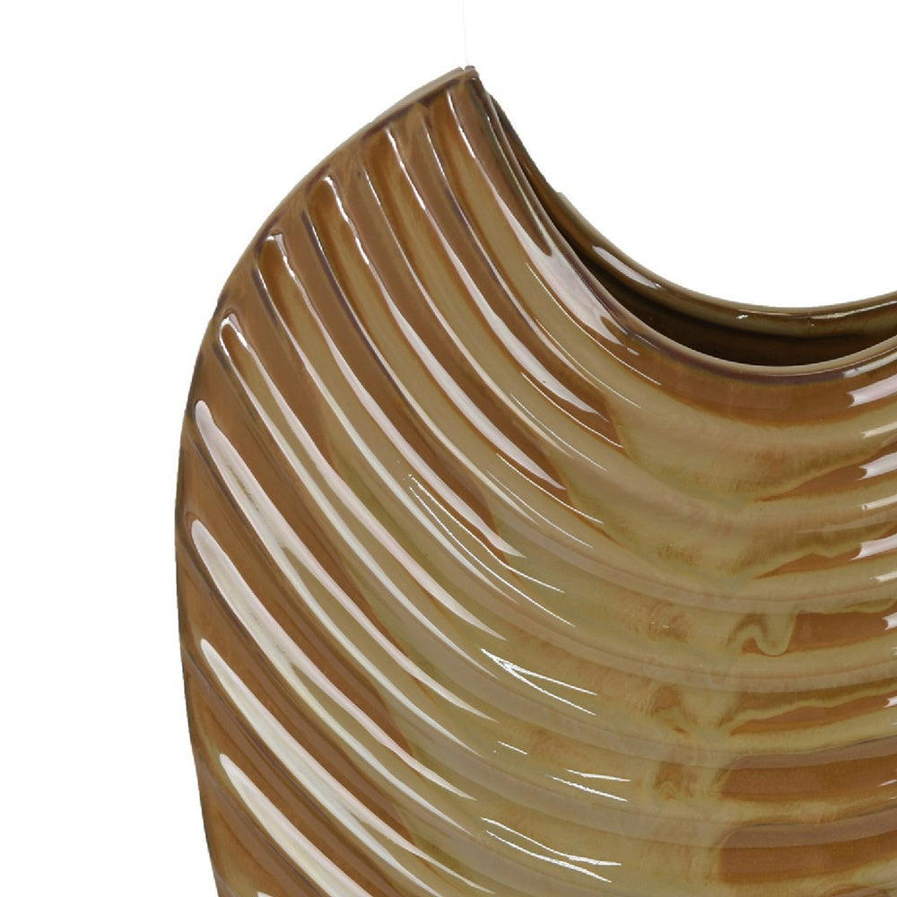 Kathy Decorative Vase with Sculpted Curved Rim