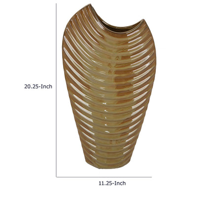 Kathy Decorative Vase with Sculpted Curved Rim