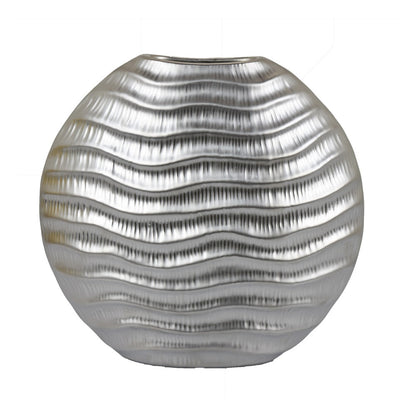 Tyler Round Vase with Textured Wave Pattern Design