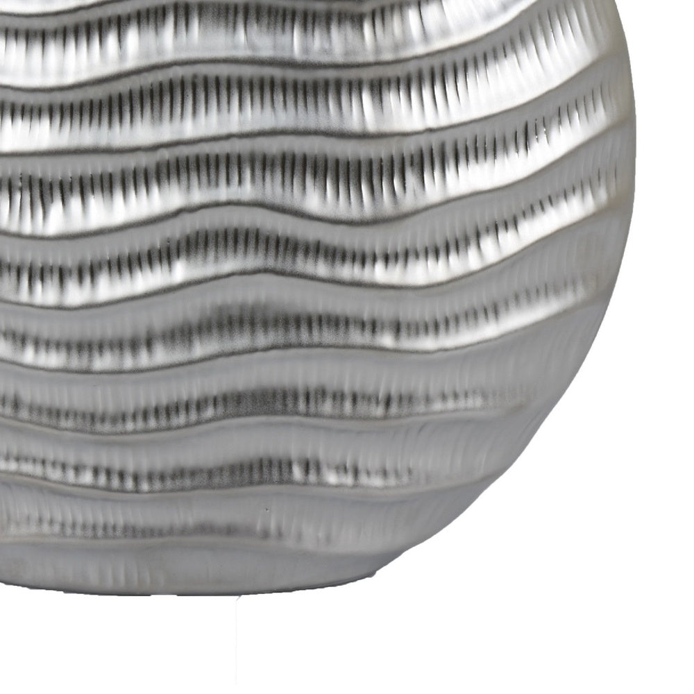 Tyler Round Vase with Textured Wave Pattern Design