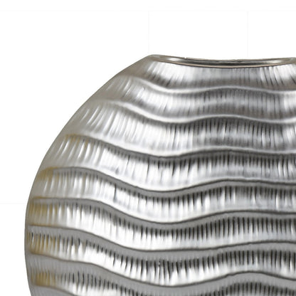 Tyler Round Vase with Textured Wave Pattern Design