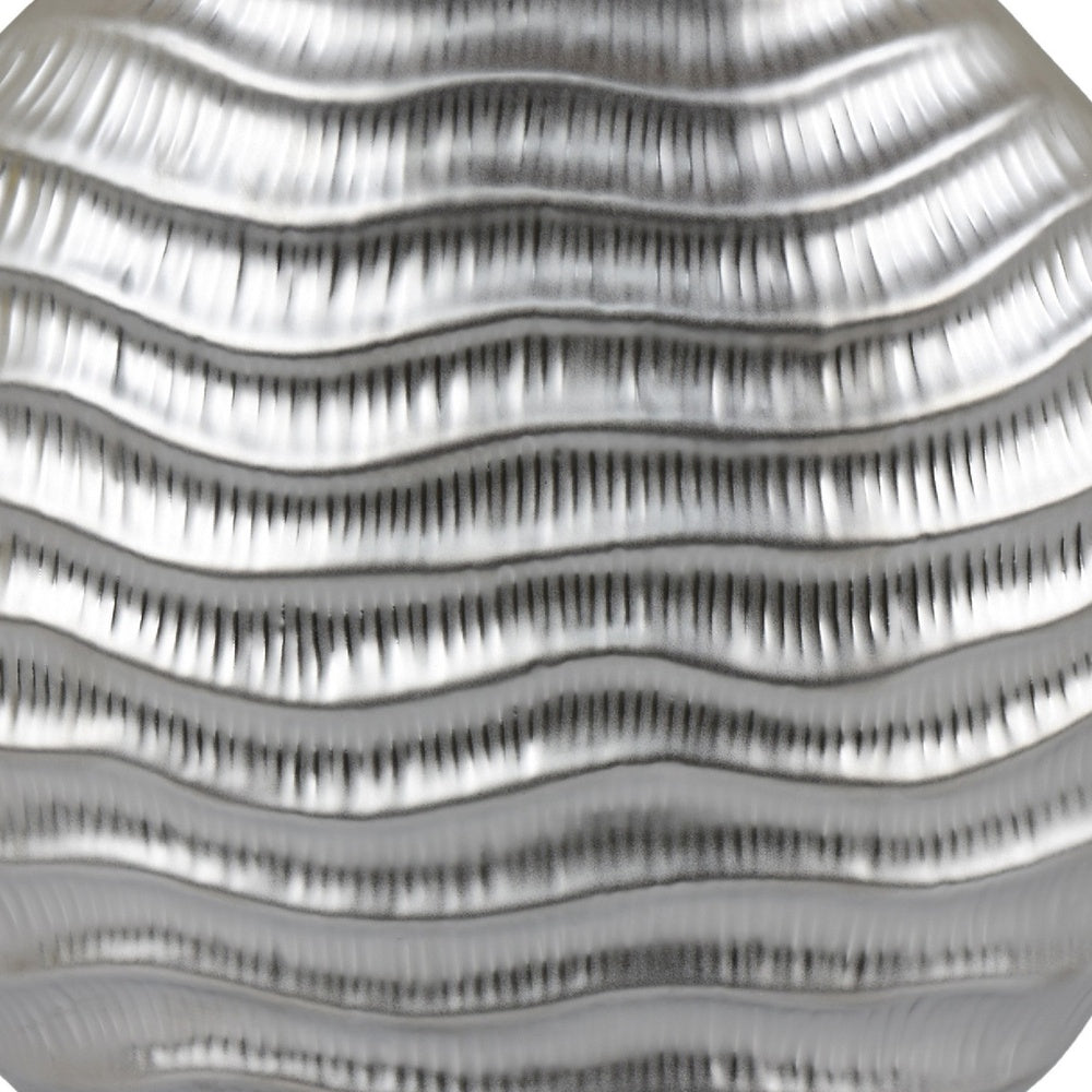 Tyler Round Vase with Textured Wave Pattern Design