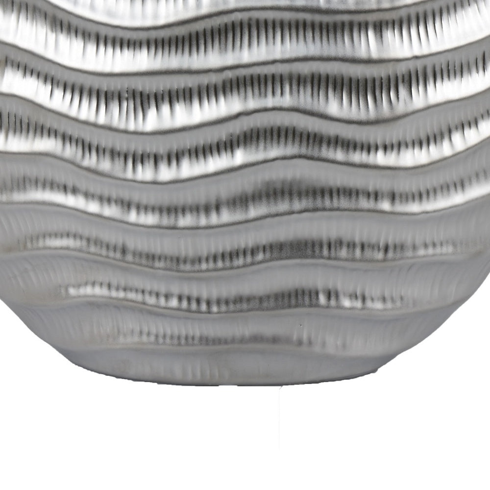 Tyler Round Vase with Textured Wave Pattern Design