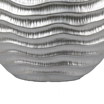 Tyler Round Vase with Textured Wave Pattern Design