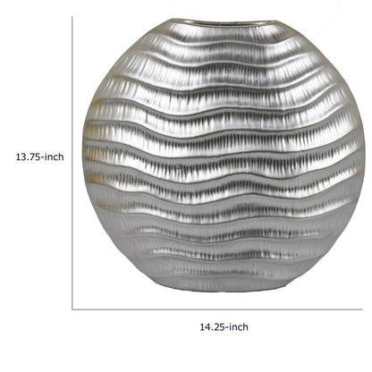 Tyler Round Vase with Textured Wave Pattern Design