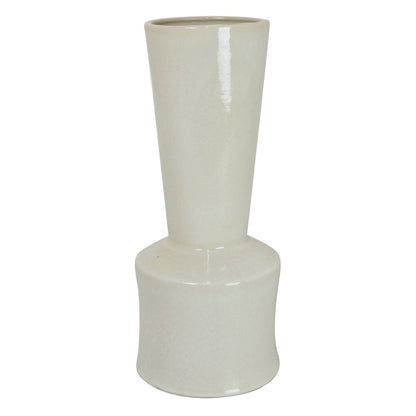 Ginny Decorative Vase with Slender Neck, Glossy White Ceramic 16 Inch