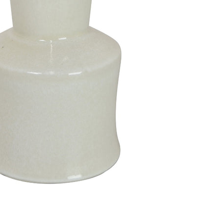Ginny Decorative Vase with Slender Neck, Glossy White Ceramic 16 Inch