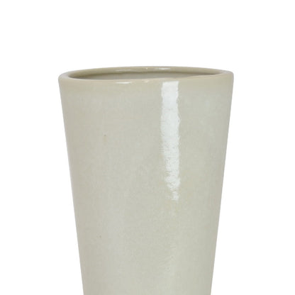 Ginny Decorative Vase with Slender Neck, Glossy White Ceramic 16 Inch