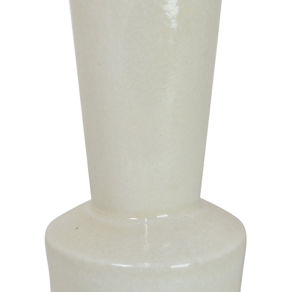Ginny Decorative Vase with Slender Neck, Glossy White Ceramic 16 Inch
